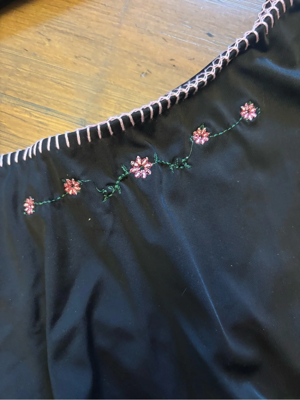 Frankie’s bikini sea fairy black embroidered bikini set